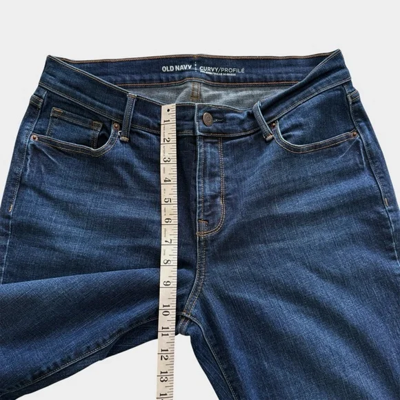 Old Navy Women's Dark Blue Mid Rise Curvy Profile Jeans Size 10 Regular - Picture 7 of 9